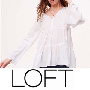 LOFT Tiered Bell Sleeve Blouse